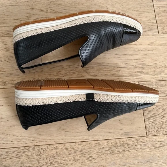 PAUL GREEN Posh Flat Loafer Espadrilles  Perforated Upper Patent Leather Toe Cap - Picture 8 of 16